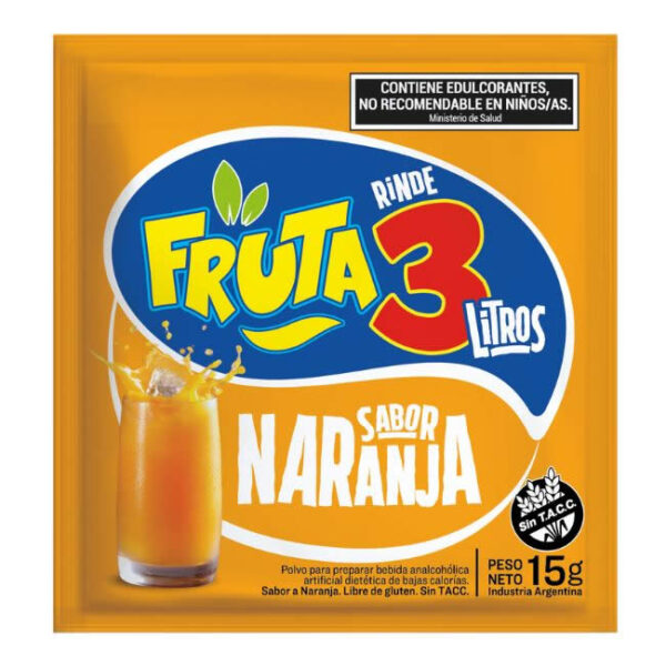 Jugo En Polvo Naranja Fruta 3-Caja X 18 U
