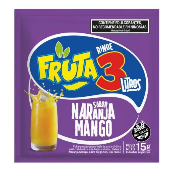 Jugo En Polvo Naranja-Mango Fruta 3 - Caja X 18 U