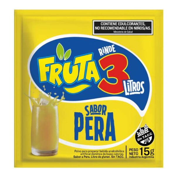 Jugo En Polvo Pera Fruta 3  - Caja X 18 U