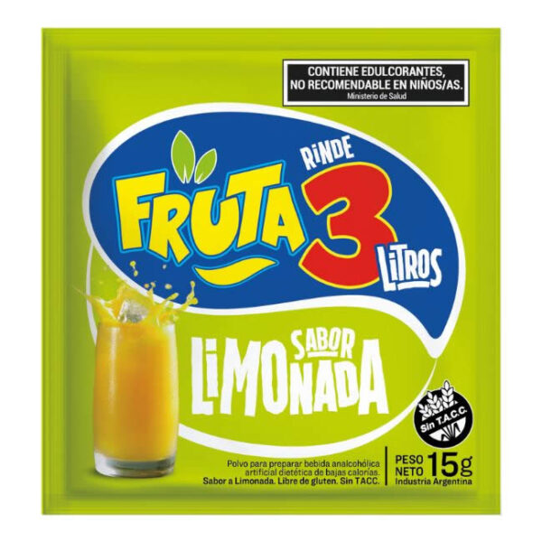 Jugo En Polvo Limonada Fruta 3  - Caja X 18 U