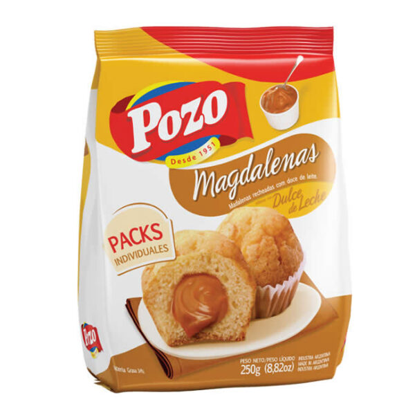 Magdalenas Vainilla Rellena Con Dulce De Leche Pozo X 220Grs X 10 U