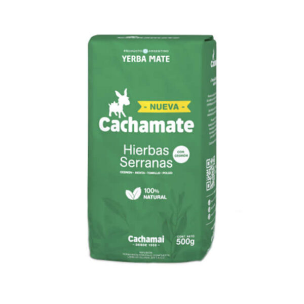 Yerba Mate Cachamate Hierbas Serranas c/Cedrón X 500 Grs - Pack X 6U