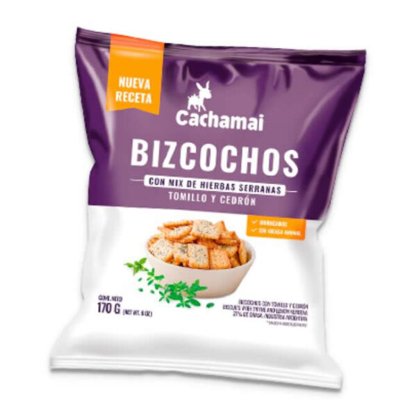 Bizcochos Cachamai con Tomillo y Cedrón x 170 grs