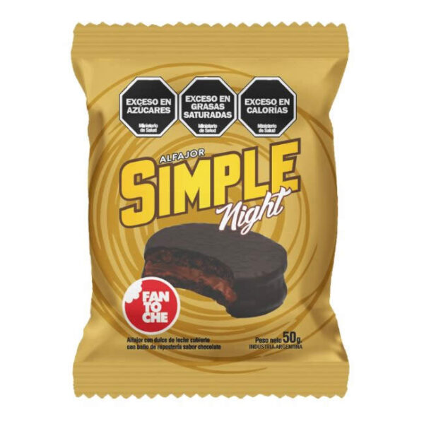 Alfajor Simple Night Fantoche X 50Grs X 12 U