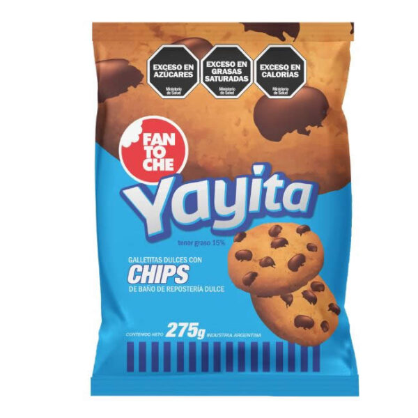 Galletitas Yayitas Con Chips De Chocolate Fantoche X275 Grs