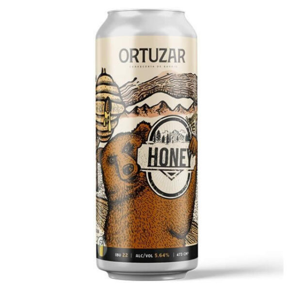 Cerveza Ortuzar Honey x 470 ml - Pack x 6 latas