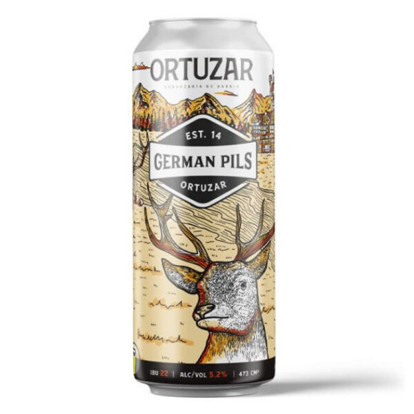 Cerveza Ortuzar German Pils x 470 ml - Pack x 6 latas