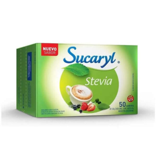 Endulzante Sucaryl Stevia-Caja x 50 sobres-Pack x 6 cajas